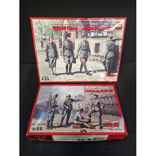 332 - ICM WWII herman staff personnel  no. 35611 (sealed) and German patrol no.35561 1:35 scale