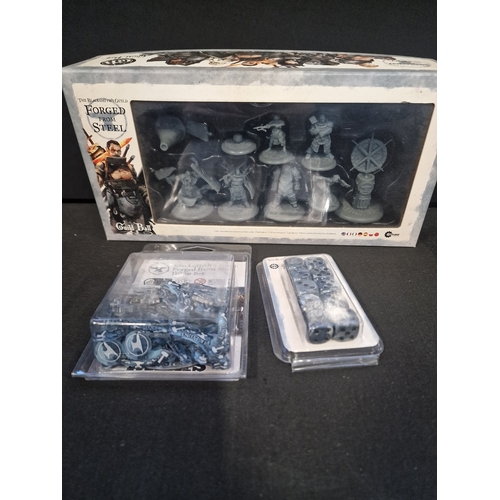 344 - Guild Ball Forged from steel box set.  Blacksmith guild token set with dice pack.  Daughter of falco... 