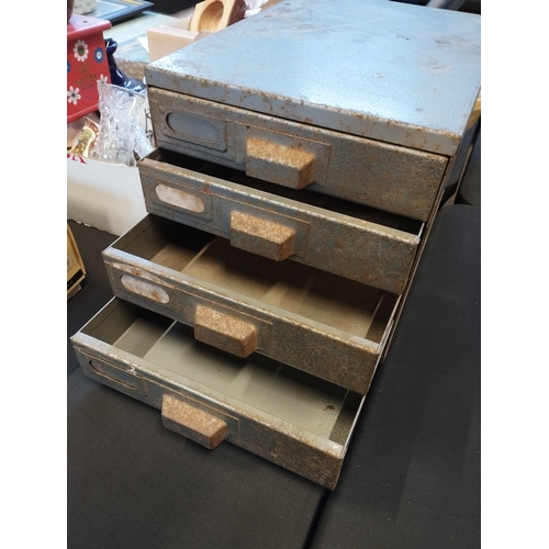 345 - Set of Vintage Metal Drawers. Approx. 27W x 27H x 39D cm