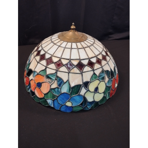 358 - Tiffany Style Uplight Light Shade Double Lamp Approx. 50cm Wide