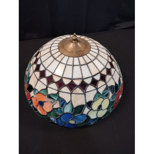 358 - Tiffany Style Uplight Light Shade Double Lamp Approx. 50cm Wide