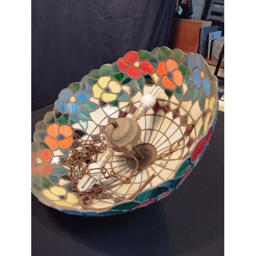 358 - Tiffany Style Uplight Light Shade Double Lamp Approx. 50cm Wide