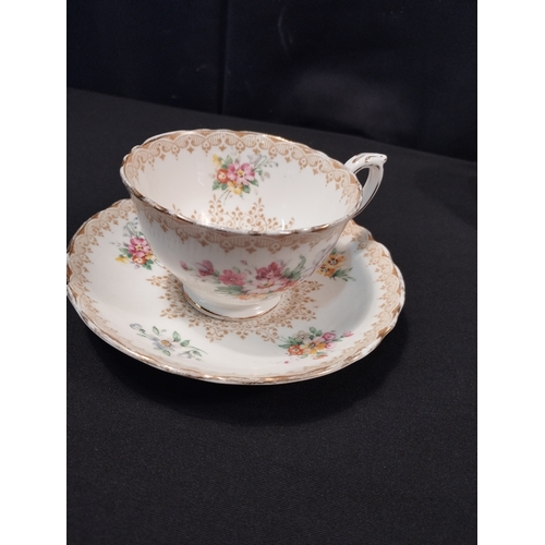 361 - Vintage Crown Bone China Cups and Saucers