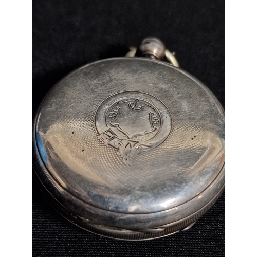 390 - Antique Sterling silver mens pocket watch.  Chester hallmark. Letter N 1876