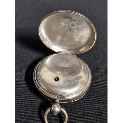 390 - Antique Sterling silver mens pocket watch.  Chester hallmark. Letter N 1876