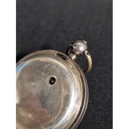 390 - Antique Sterling silver mens pocket watch.  Chester hallmark. Letter N 1876