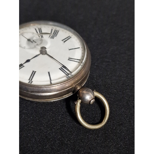 390 - Antique Sterling silver mens pocket watch.  Chester hallmark. Letter N 1876