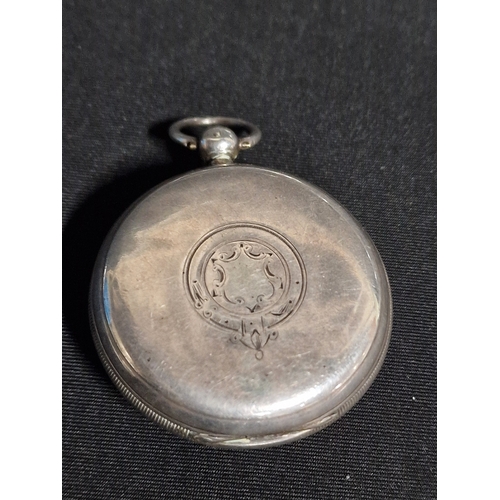 391 - A antique single fusee mens pocket watch sterling 925 silver. 
 Chester,  letter R 1880