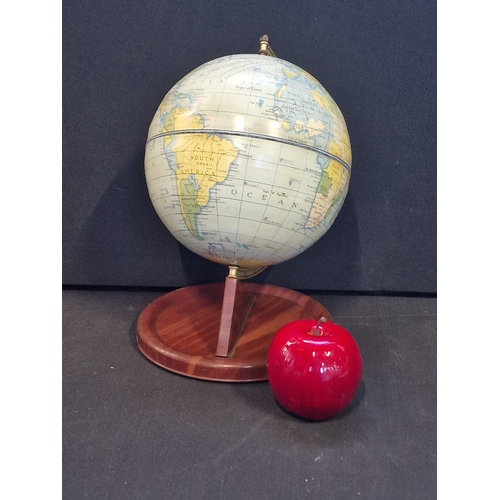 6 - A Vintage Chad Valley Metal Desk World Globe.