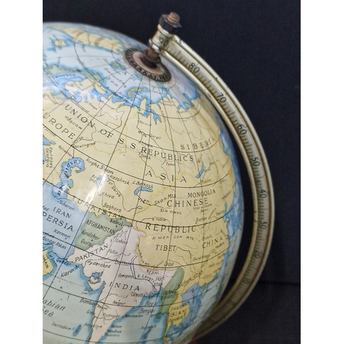 6 - A Vintage Chad Valley Metal Desk World Globe.