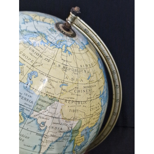 6 - A Vintage Chad Valley Metal Desk World Globe.