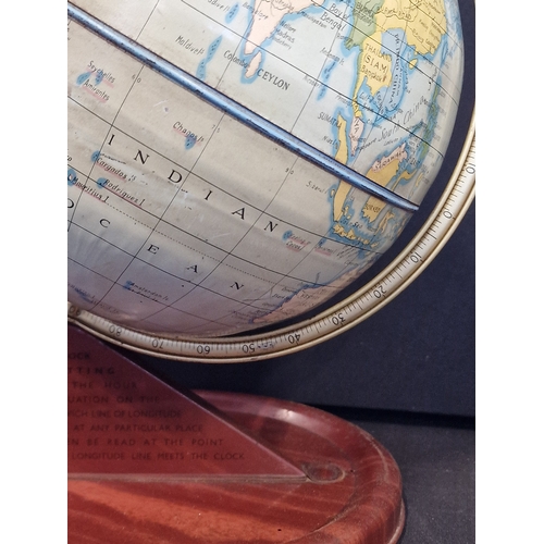 6 - A Vintage Chad Valley Metal Desk World Globe.