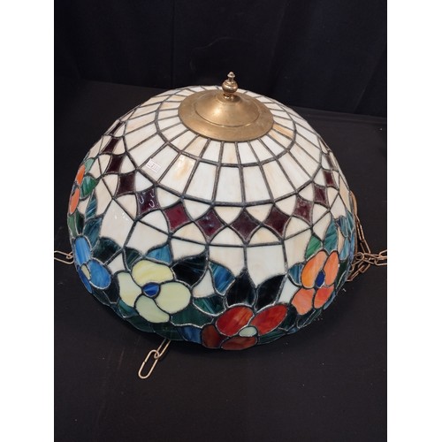 23 - Tiffany Style Uplight Light Shade Triple Lamp Approx. 50cm Wide