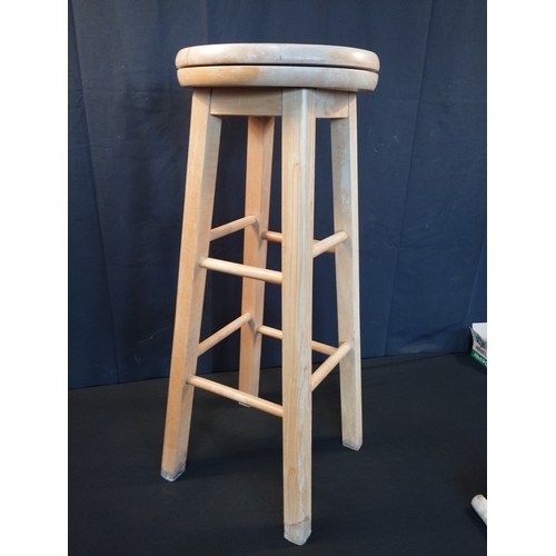 56 - Wooden Swivel Top Bar Stool / Artists Stool. Approx. 77cm Tall.