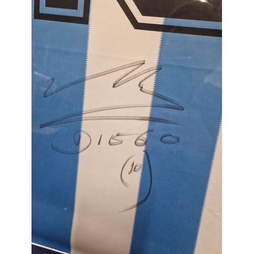 391 - A Hand of God framed 1986 Argentina World Cup Jersey number 10. Signed September 2019 by Diego Marad... 