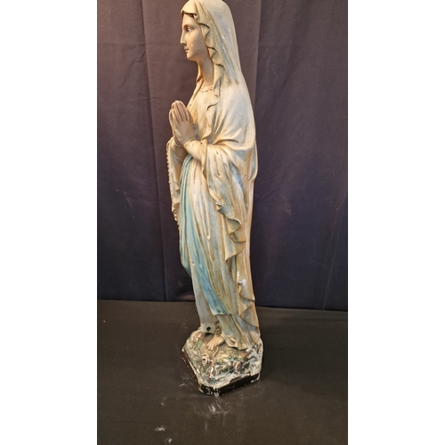 8 - Antique Large Our Lady of Lourdes Religious Statue. Stands approximately 75cm H. Made from plaster