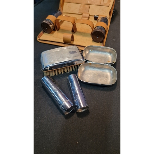 18 - A vintage gentlemen's travel vanity set.