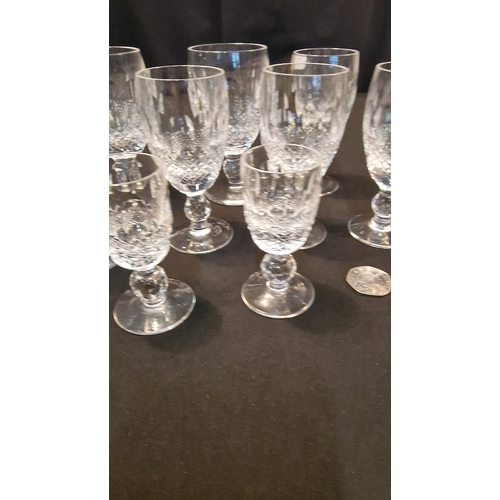 26 - Discontinued First Edition
11 stunning Waterford Crystal COLLEEN Short Stem Claret Wine Glasses.  10... 