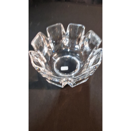 39 - Vintage Orrefors Corona Crystal Bowl Lars Hellesten Sweden Signed & Numbered