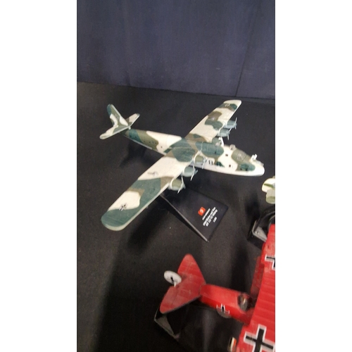 56 - Three AMER Collection metal cast.  Imperial Germany 1917 Fokker Dr.1 scale 1:71, Nazi Germany 1942 M... 