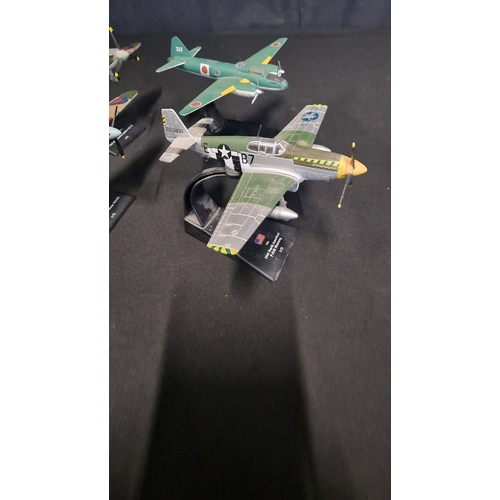 57 - Four AMER Collection collectable planes. 
USA 1944b North America P-51B Mustang scale 1:71, British ... 