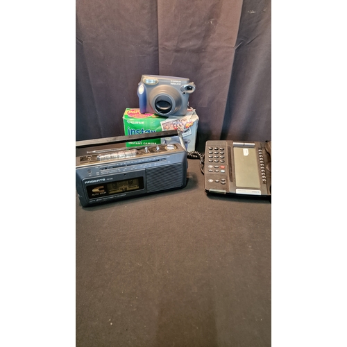 71 - ROBERTS rc30 radio cassette player, Fujifilm installed 200 camera and a Mitel 5320 conference teleph... 