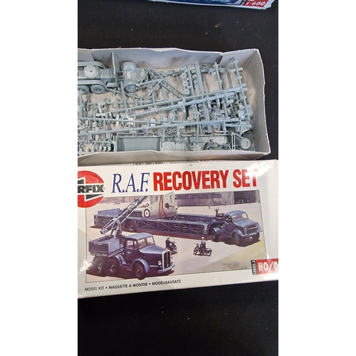 75 - Four AIRFIX model kits. 
HMS Devonshire series 3 scale 1:600 no.03202
RAF refueling set scale 1:72 s... 