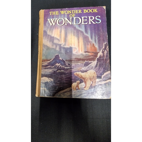 79 - Three vintage books.  Looking at History 1958, The wonder book of Wonders 1950's and Looking at the ... 