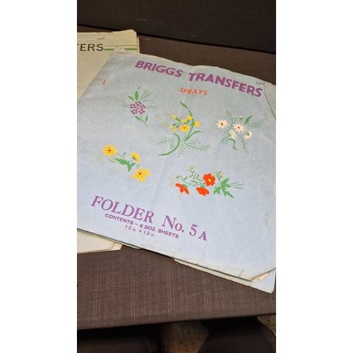 97 - Four vintage embroidery transfer books.  BRIGGS Transfers and Deightons Transfers. Various styles an... 