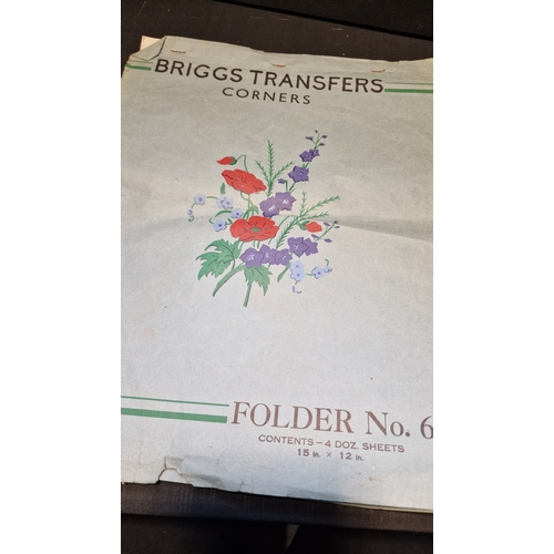 97 - Four vintage embroidery transfer books.  BRIGGS Transfers and Deightons Transfers. Various styles an... 