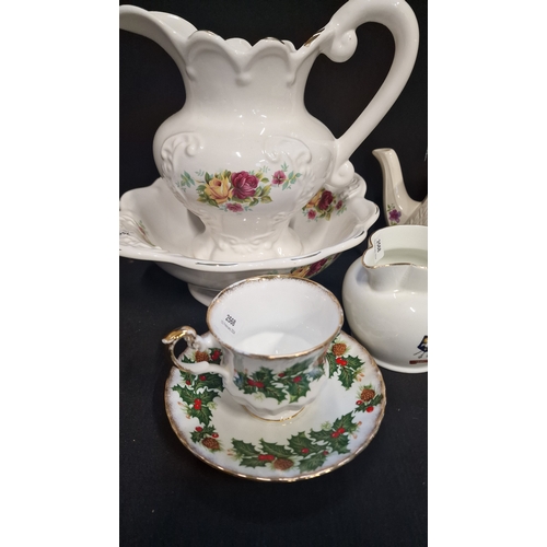 106 - Albany Pottery ware wash bowl and jug and a collection of fine china including Sadler tea pot