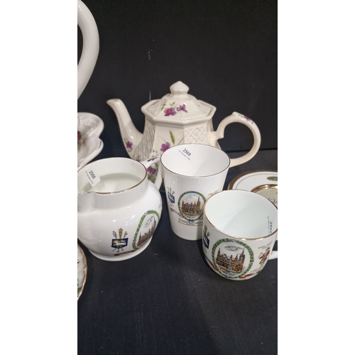 106 - Albany Pottery ware wash bowl and jug and a collection of fine china including Sadler tea pot