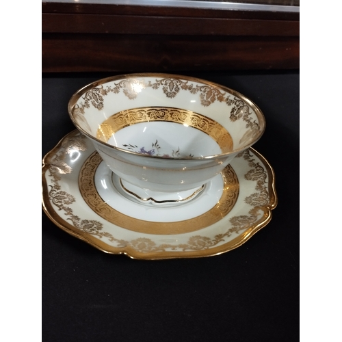 115 - Vintage Limoges Rehausse Main Bone China Tea Cup