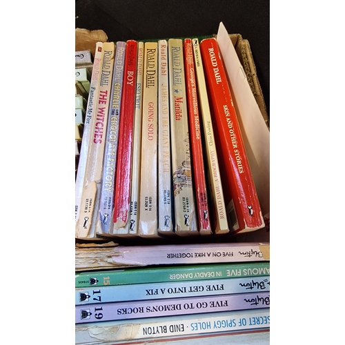 120 - A large collection of 40 Enid Blyton hard and paper back books. And a collection of 12 Roald Dahl bo... 