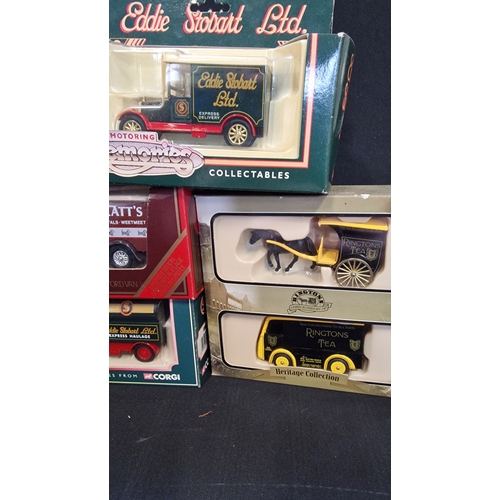 153 - A collection of vintage collectable vans by matchbox and corgi