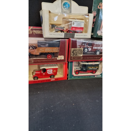 153 - A collection of vintage collectable vans by matchbox and corgi