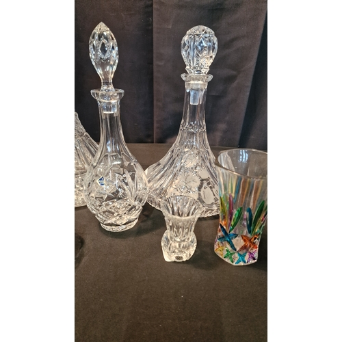 179 - Two ship lead crystal decanters, sherry decanter and lead crystal ware