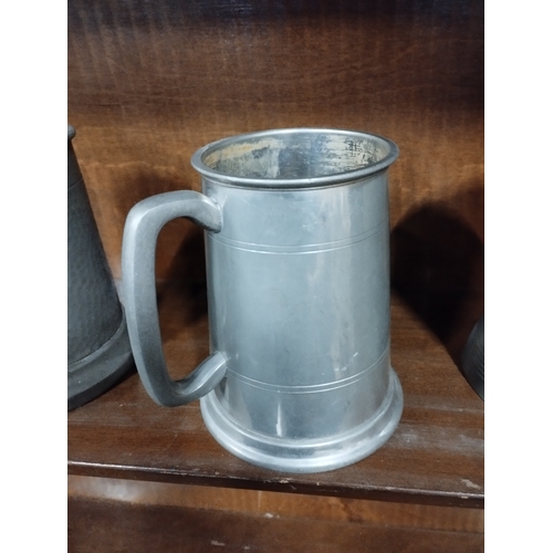 184 - Three Vintage Pewter Tankards