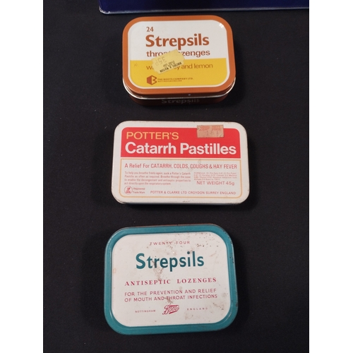 196 - Selection of Vintage Collectable Tins inc Cadburys, Strepsils and Potters