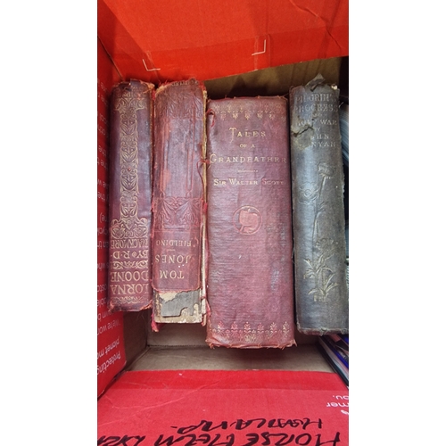 198 - A collection of Vintage books.  Includes tales off Grandfather and Pilgrims progress