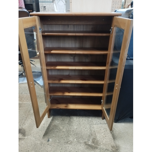 267 - Wooden 6 Shelf Glass Door Fronted Display Unit