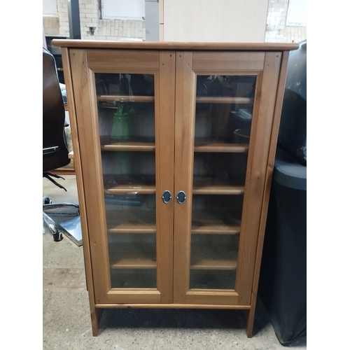 267 - Wooden 6 Shelf Glass Door Fronted Display Unit