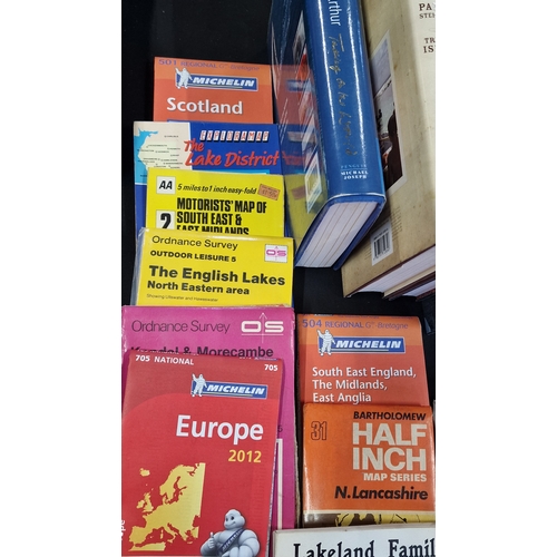 301 - A selection of ordnance survey maps and local walk and geographical books