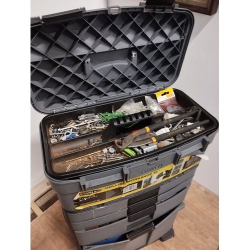 274 - Stanley Rolling Workshop XL Tool Box Loaded with Various Tools and Fixings