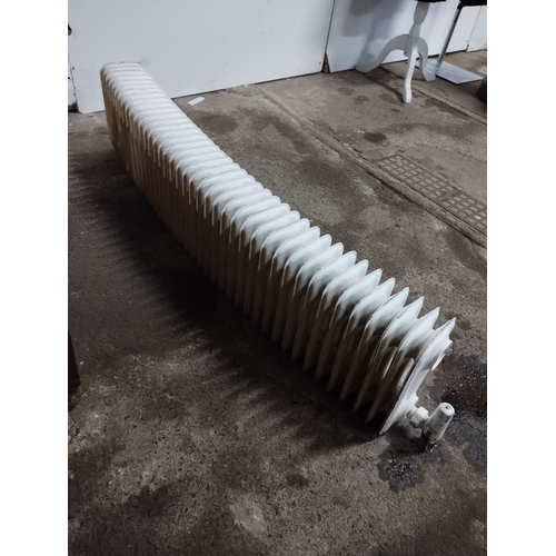 278 - Gulf Curved Bay Window 40 Fin Radiator. Includes Valves. Approx. 142L x 28H x 14D cm