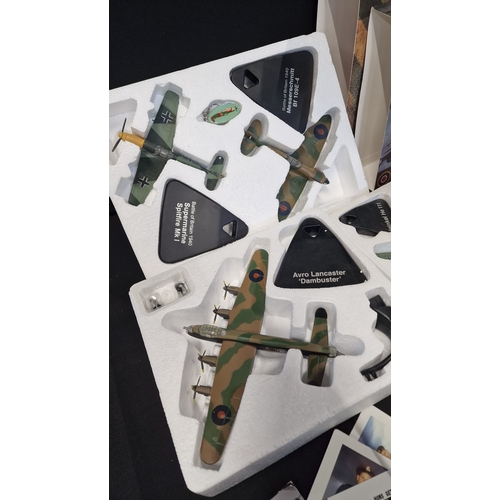 321 - Five collectable aeroplanes.  Includes Battle of britian 1940 Messerschmitt Bf 109E-4, Supermarie Sp... 