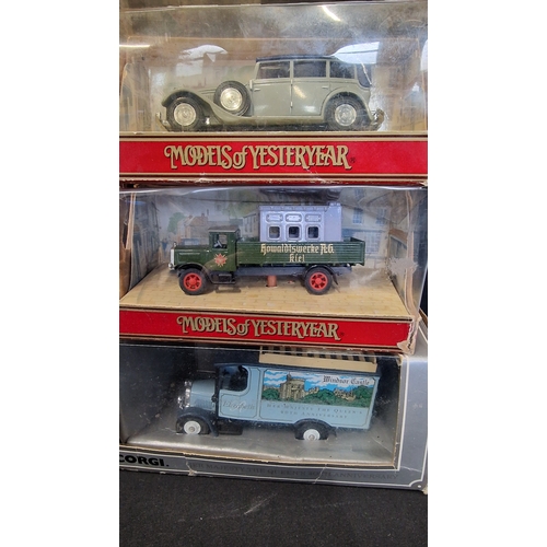 323 - A collection of Models of yesteryear and corgi advertising vans and collectables includes royal mail... 