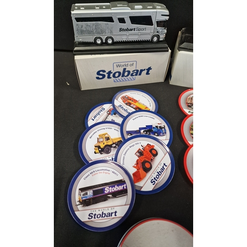 325 - EDDIE STOBART horse trailer, Goosander Daewoo Mega 300-V W054 and a two sets of coasters