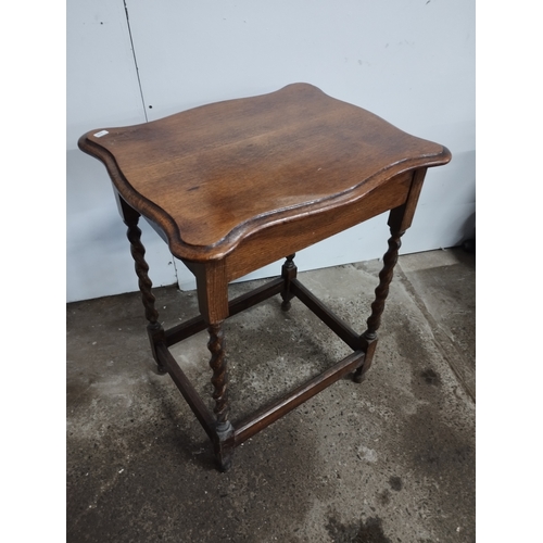 293 - Vintage Wooden Twist Leg Side Table. Approx. 72cm High