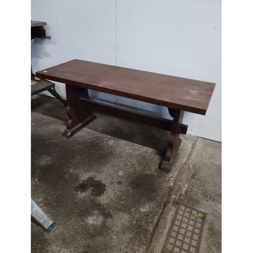 334 - Solid Mahogany Coffee Table. Approx. 52H x 116L x 46W cm